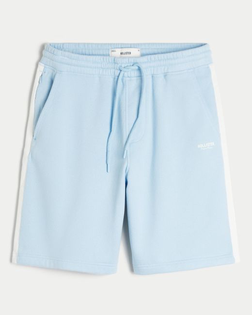 Hollister Knielange Fleece-Shorts mit Logo in Blue für Herren