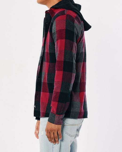 Hollister hot sale hooded flannel