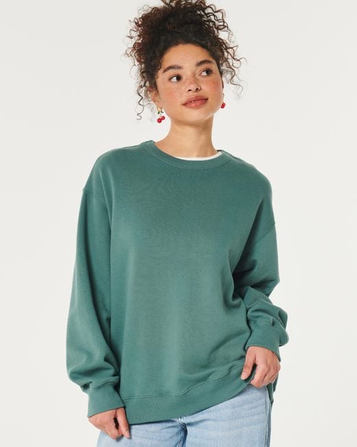 Hollister Green Oversized Sweatshirt mit Rundhalsausschnitt