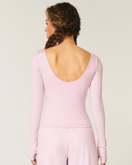 Hollister Pink Gilly Hicks Active Recharge Cinch Sweetheart Top