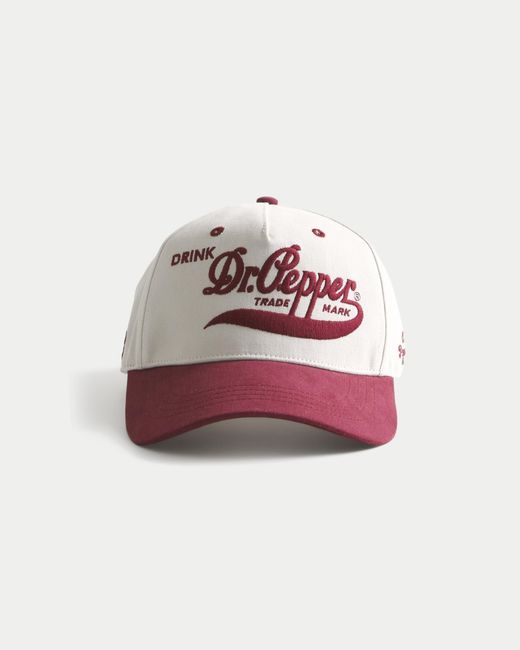 Hollister Pink Dr. Pepper Graphic Baseball Hat for men