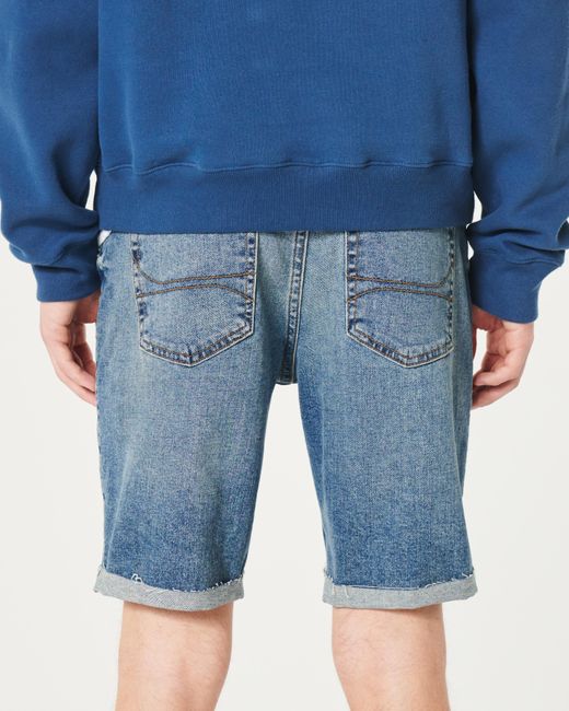 Hollister Gerippte Slim-Jeans-Shorts mit mittlerer Waschung, 23 cm in Blue für Herren