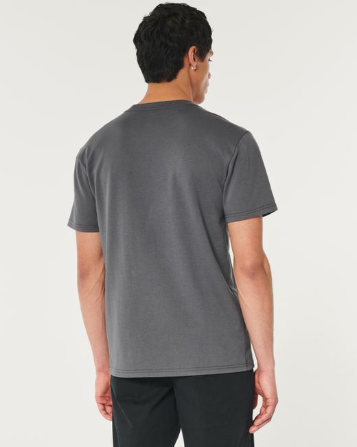 Hollister Gray Relaxed Logo Cooling Tee for men
