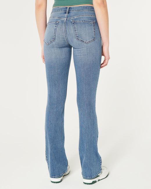 Hollister Blue Mid-rise Medium Wash Boot Jeans