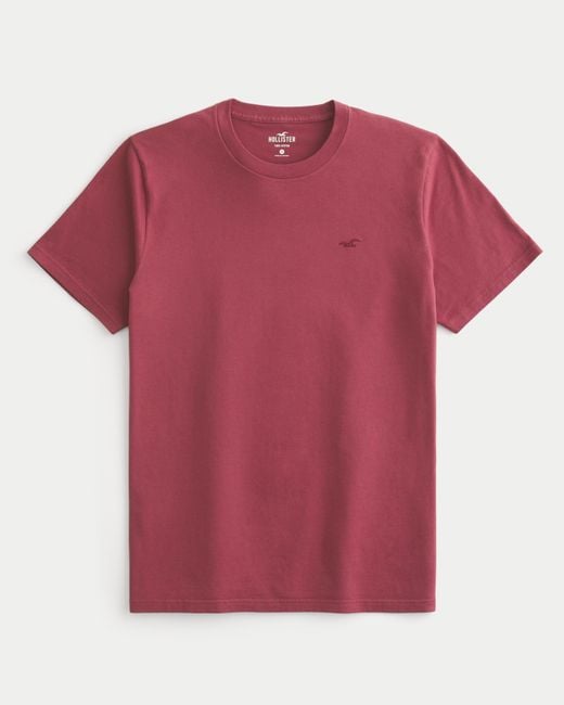 Hollister T-Shirt mit Rundhalsausschnitt und Symbol in Red für Herren