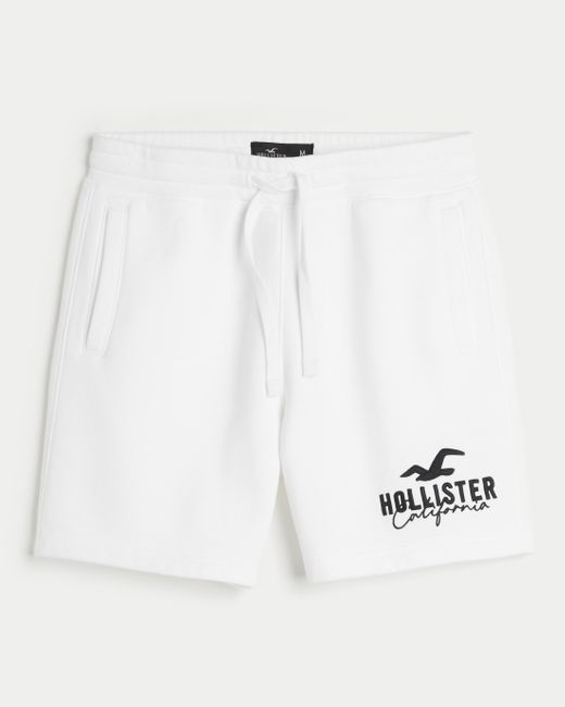Hollister Fleece-Shorts mit Logo, 18 cm in White für Herren