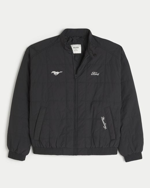 Hollister Black Zip-up Ford Graphic Jacket for men