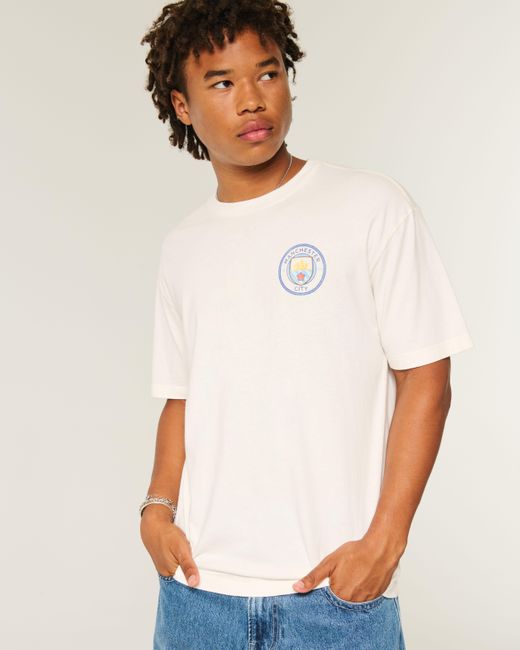 Hollister Blue Manchester City F.c. Graphic Tee for men