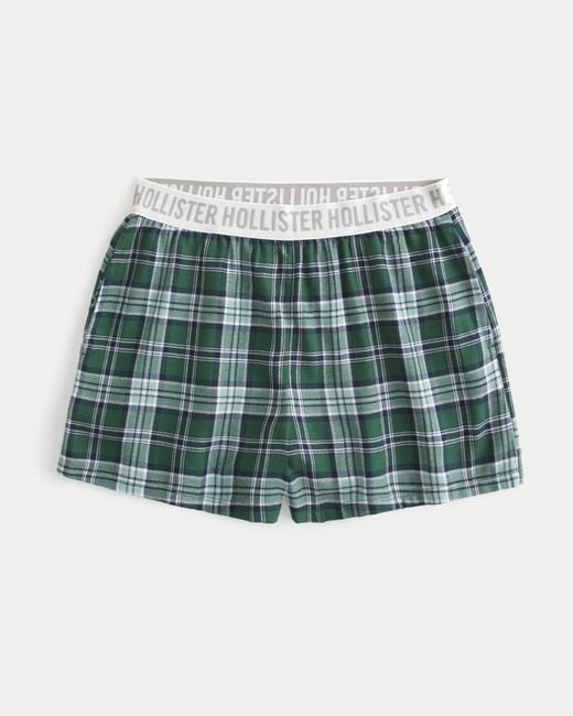 Hollister Green High-rise Flannel Shorts
