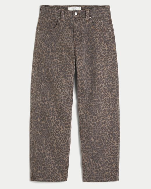 Hollister Gray Leopard Print Baggy Skater Jeans for men