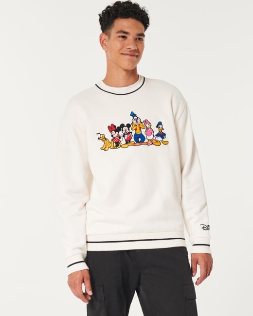 Hollister Relaxed Disney Characters Graphic Crew Sweatshirt in Natural for Men Lyst UK