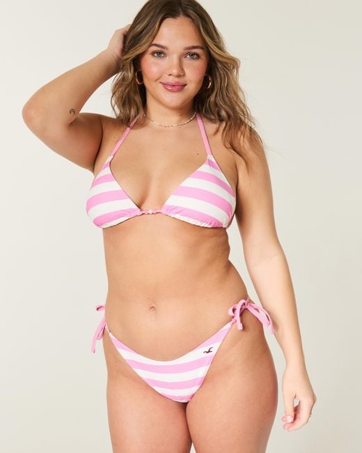 Hollister Pink Beaded Side-tie Cheeky Bikini Bottom