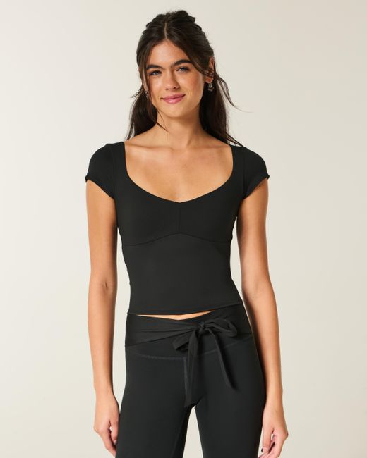 Hollister Black Gilly Hicks Active Tie-back Ballet Top