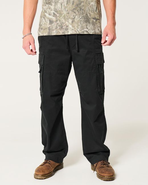 Hollister Black Baggy Workwear Pants for men