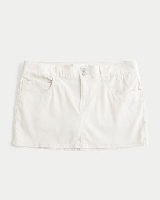 Hollister Natural Low-rise Shine Butterfly Twill Mini Skort