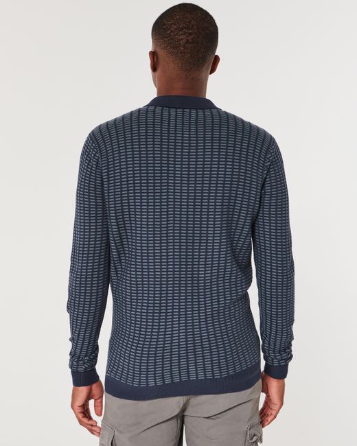 Hollister Blue Quarter-zip Sweater Polo for men
