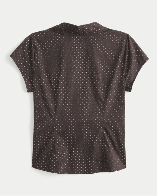 Hollister Gray Short-sleeve Bow Belt Shirt