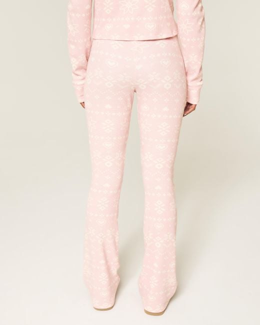 Hollister Pink Gilly Hicks Always Cozy Waffle Bootcut Pants