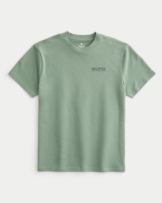 Hollister Green Relaxed Logo Cooling Tee for men