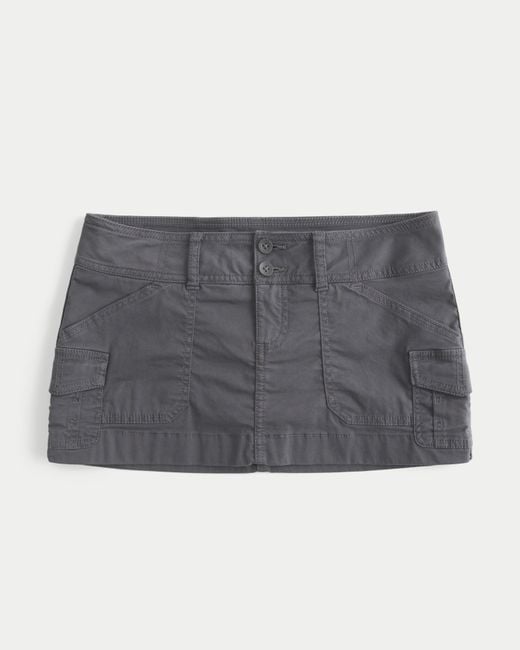 Hollister Gray Ultra Low-rise Cargo Mini Skort