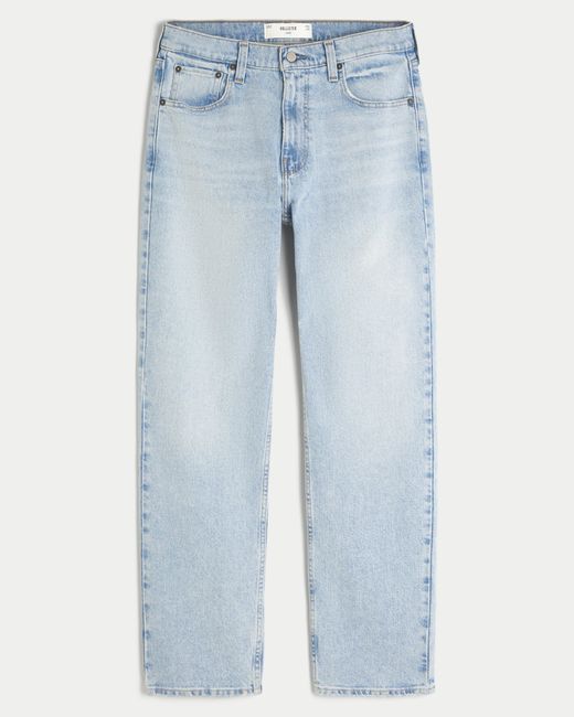 Hollister Blue Light Wash Loose Jeans for men