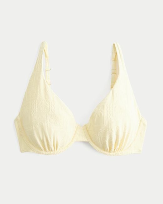 Hollister Natural Curvy High Apex Jacquard Underwire Bikini Top