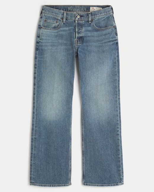 Hollister Blue Hermosa Medium Wash Relaxed Bootcut Jeans for men