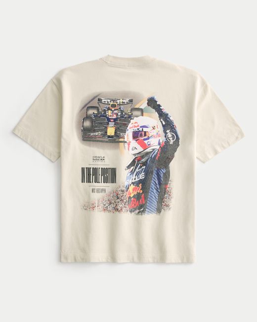 Hollister Natural Boxy Heavyweight Oracle Red Bull Racing Graphic Tee for men