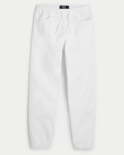 Hollister White Relaxed Joggers for men