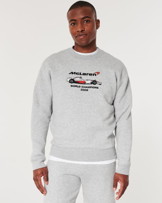 Hollister Sweatshirt mit McLaren-Grafik und Rundhalsausschnitt in Gray für Herren