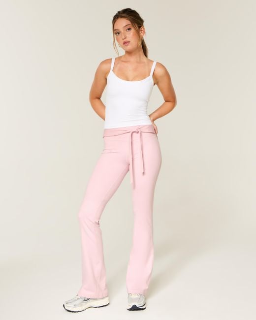 Hollister Pink Gilly Hicks Active Recharge Tie-waist Boot Leggings