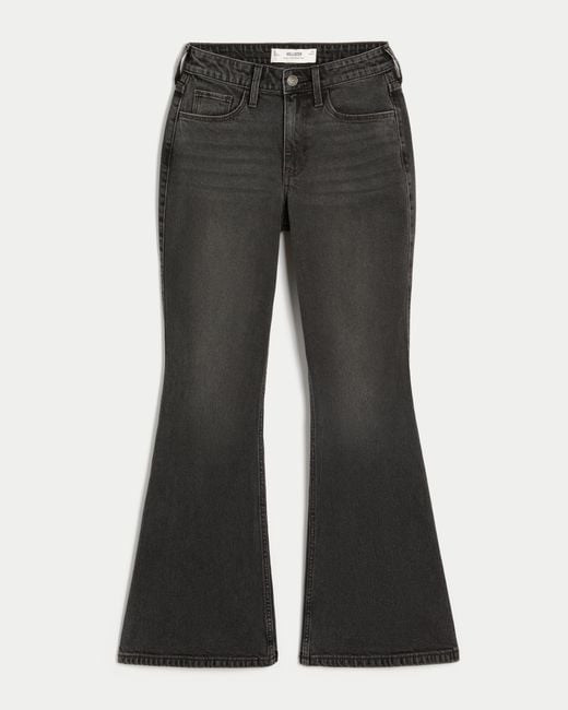Hollister Curvy High-rise Washed Black Flare Jeans