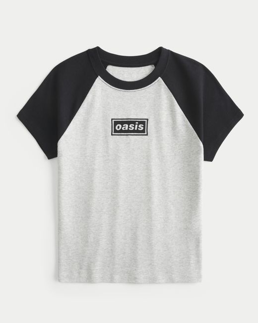 Hollister Black Oasis Graphic Baby Tee