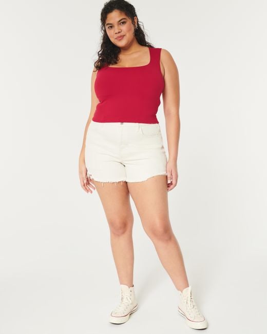 Hollister Red Soft Stretch Seamless Fabric Open Back Top