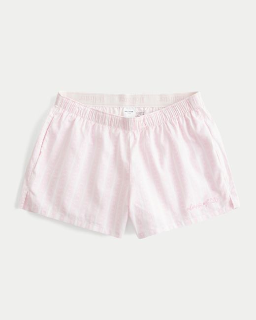 Hollister Pink Class Of '26 Oxford Boxer Shorts