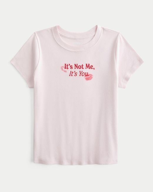 Hollister Pink It's Not Me, It's You Graphic Baby Tee