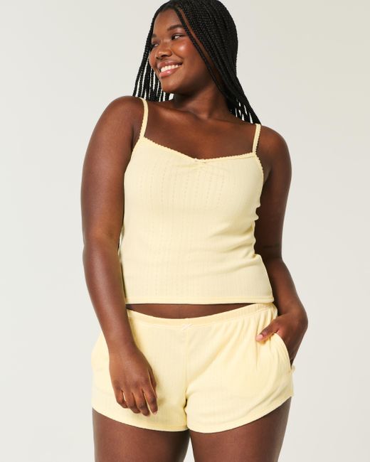 Hollister Natural Gemütliche Pointelle-Schleife Shortie