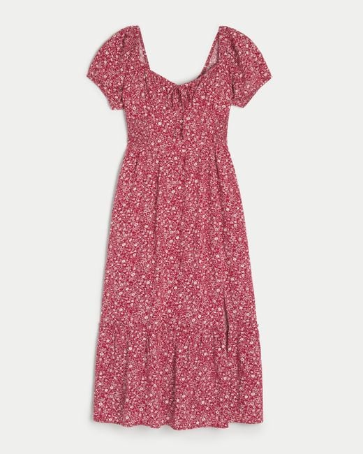 Hollister Purple Hollister Sofia Side-smocked Midi Dress