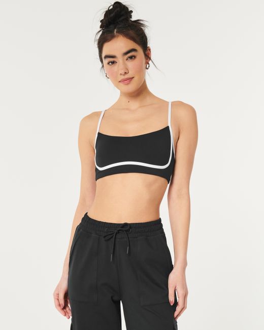Hollister Black Gilly Hicks Active Recharge Tipped Under-bust Sports Bra