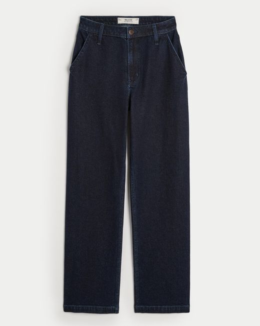 Hollister Ultra High rise Dark Wash Dad Jeans in Blue Lyst UK