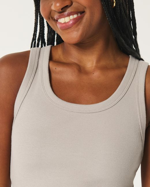 Hollister Natural Ribbed Scoop Tank