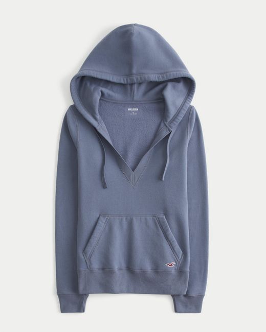 Hollister Blue Hollister Feel Good V-neck Hoodie