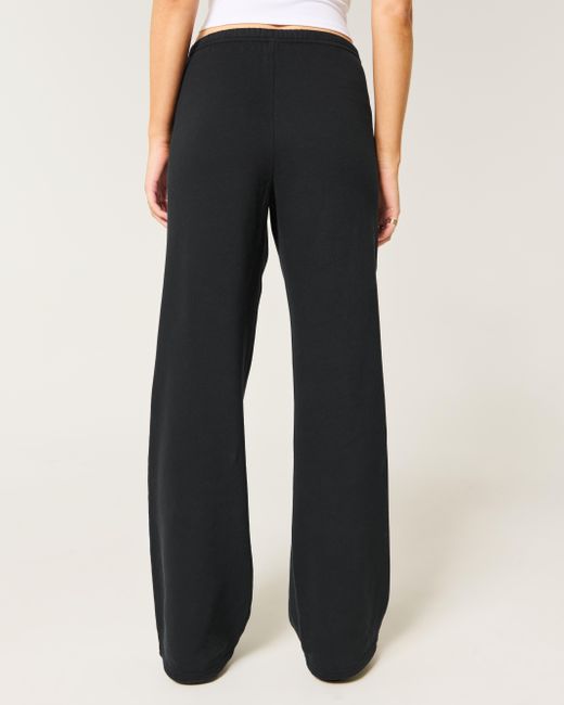 Hollister Black Side-stripe Straight Sweatpants