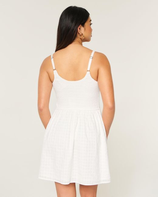 Hollister Natural Curvy Lace Trim Mini Dress