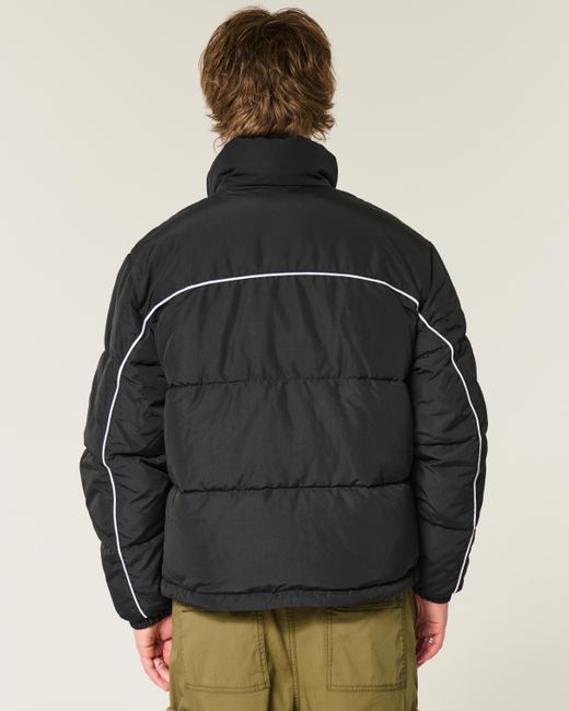 Hollister Black Mock-neck Puffer Jacket for men