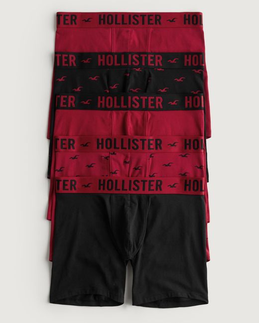 Hollister Red Longer-length Boxer Brief 5-pack for men