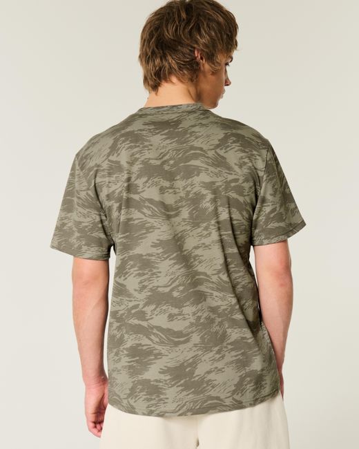 Hollister Lässiges Cooling-Tee mit Camo-Muster in Green für Herren