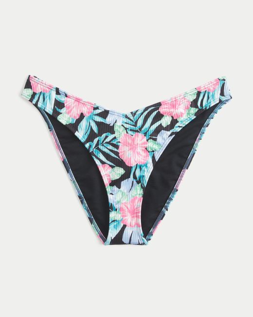 Hollister Blue Ribbed High-leg Cheeky Bikini Bottom