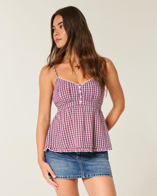 Hollister Blue Low-rise Studded Denim Mini Skort