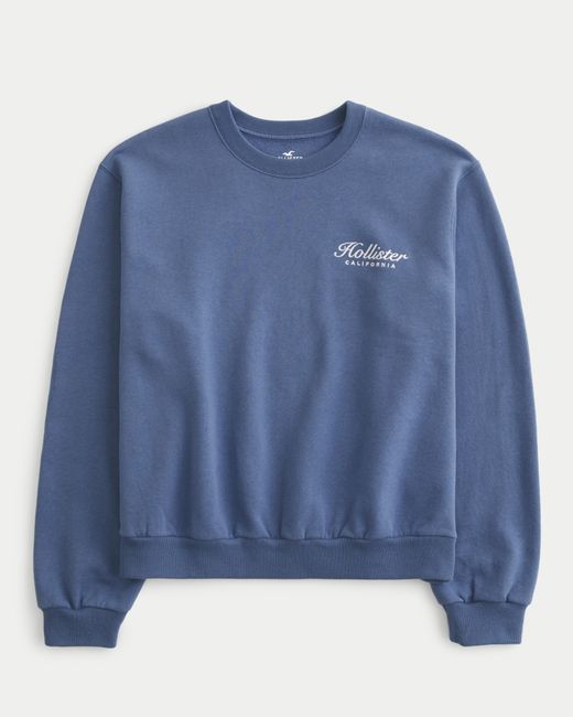 Hollister Blue Lässiges Sweatshirt mit Rundhalsausschnitt